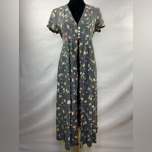 Vintage 90’s FEMMES je nous aime PARIS Open Front Pleated Back Tie Midi Dress